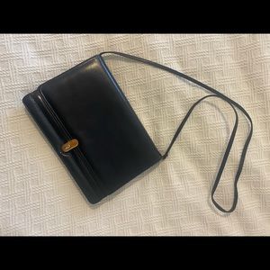 Brooks Brothers Navy Leather Crossbody Purse